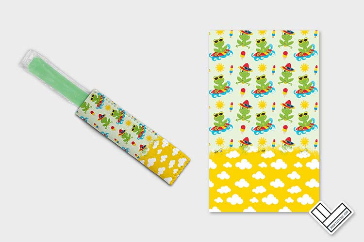 Frog On Beach 0601 Ice Pop Digital Sublimation Design