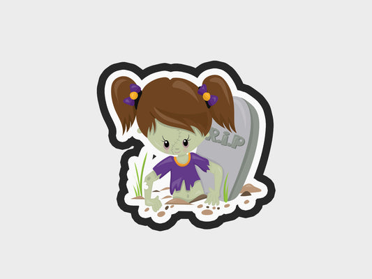 Girl Rise Zombie Kids Cookie Cutter STL Files