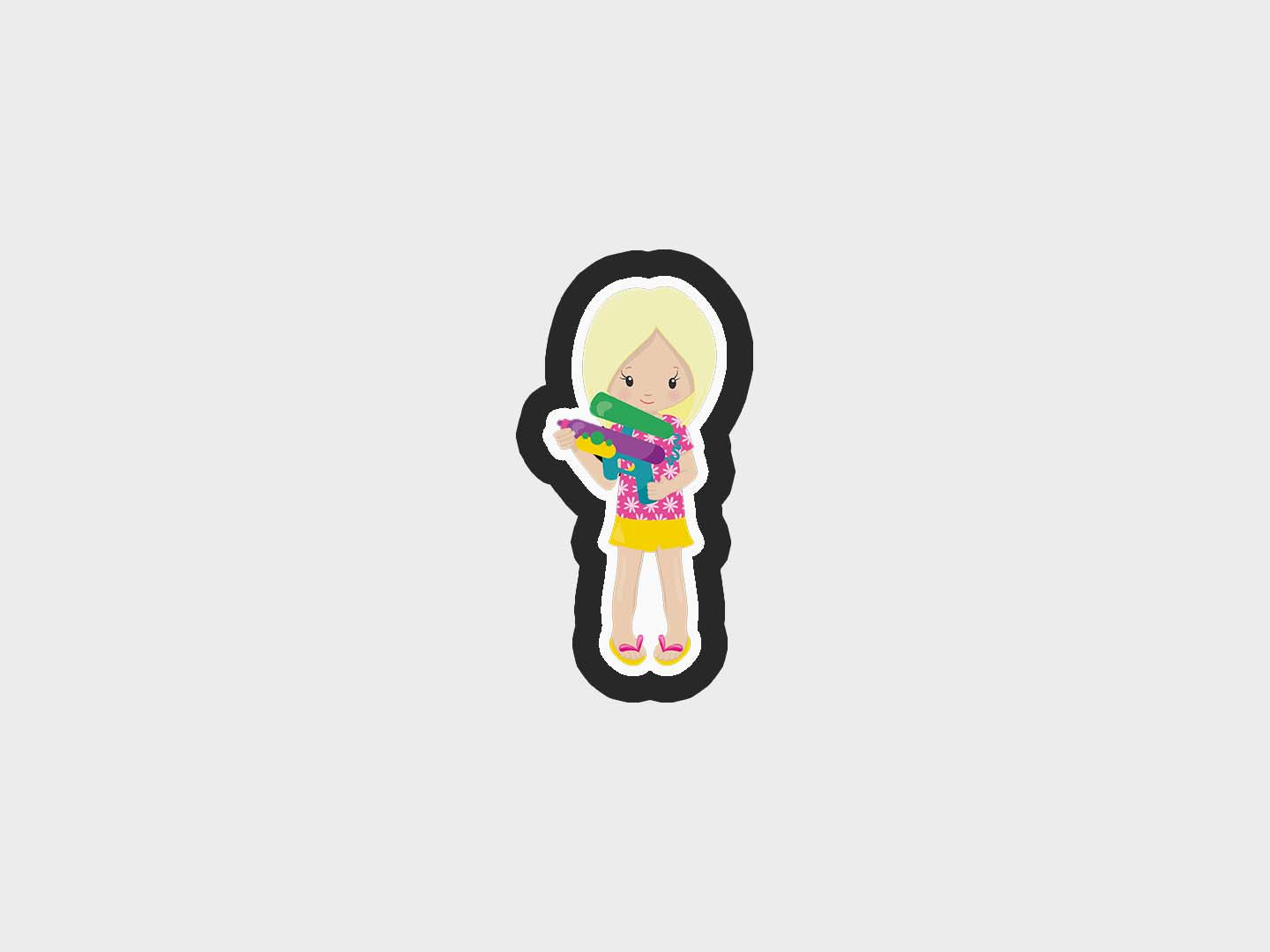 Girl Water Gun Two Water Play Fun Cookie Cutter STL Files