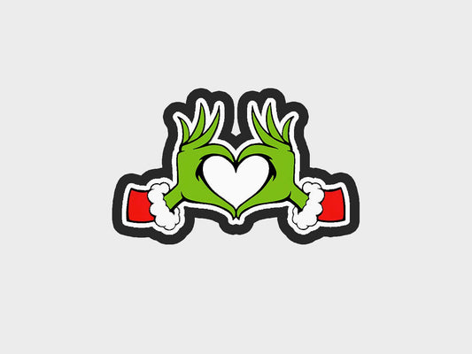 Heart Hands Inspired Grinchymas Cookie Cutter STL Files