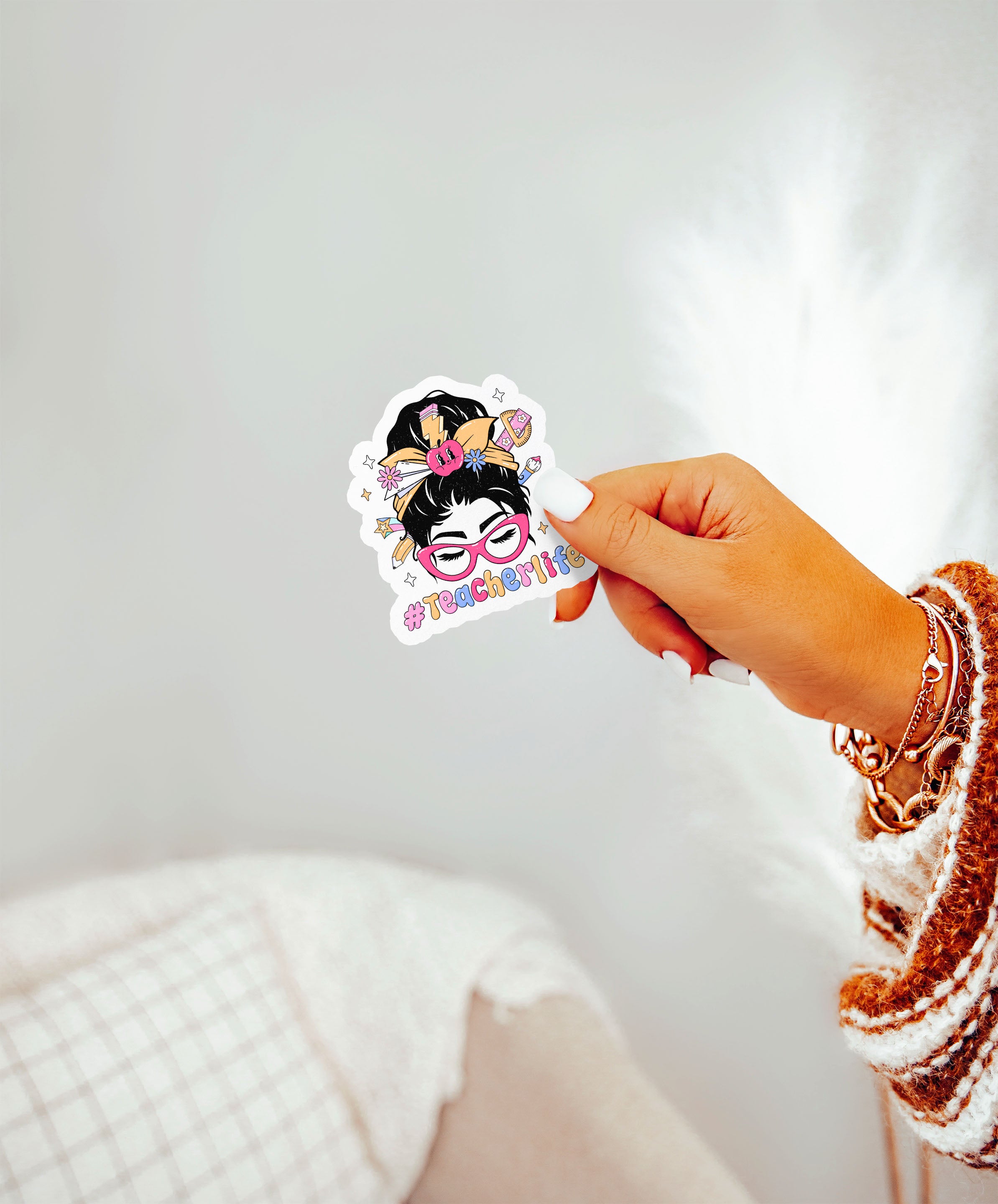 Hashtag Teacher Life Groovy Teacher Sticker