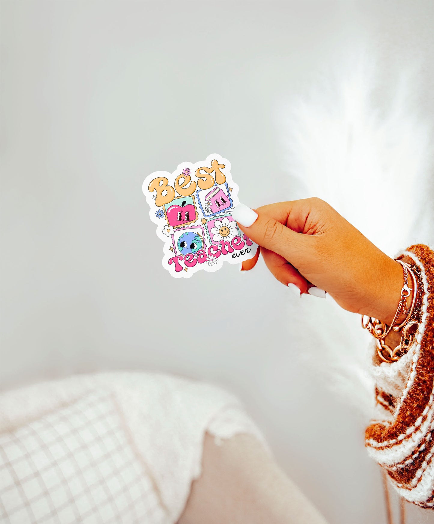 Best Teacher Ever Groovy Teacher Sticker