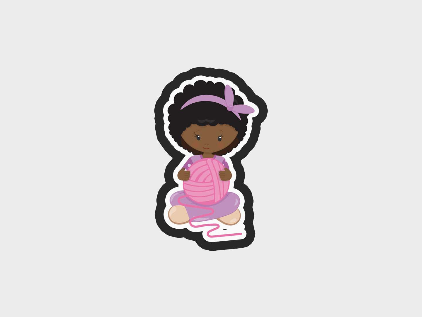 Holding Yarn Knitting Girl Cookie Cutter STL Files