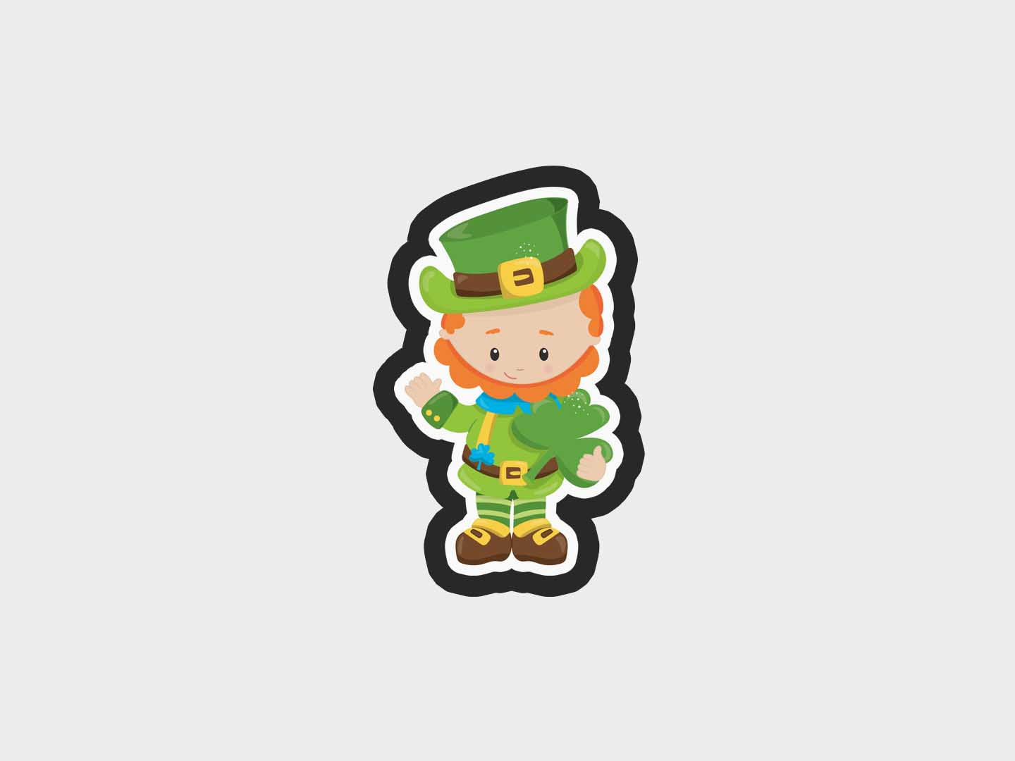 Leprechaun Wave Clover Lucky Charms Cookie Cutter STL Files