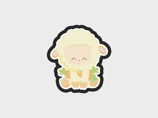 Sheep Holding Carrot Happy Easter Sheep Cookie Cutter STL Files