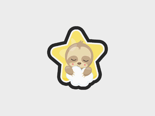 Star Cloud Hold Sweet Dreams Baby Sloth Cookie Cutter STL Files