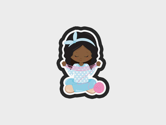 Stretching Yarn Knitting Girl Cookie Cutter STL Files