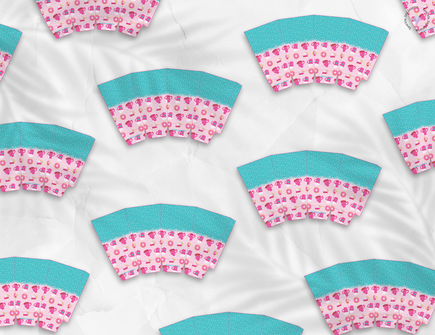 Valentine Coffee Donuts Popcorn Box Paper Craft Printable Paper Crafts