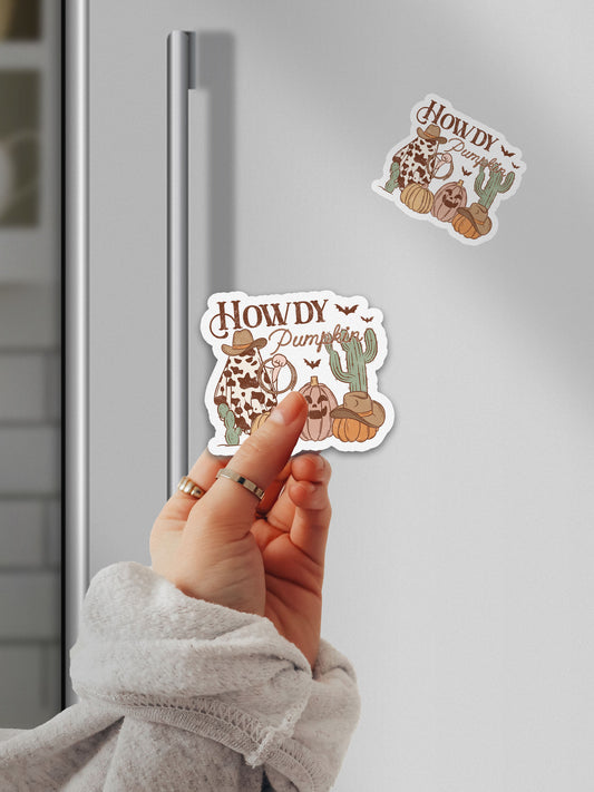 Howdy Pumpkin Cowboy Howdy Western Halloween Magnet