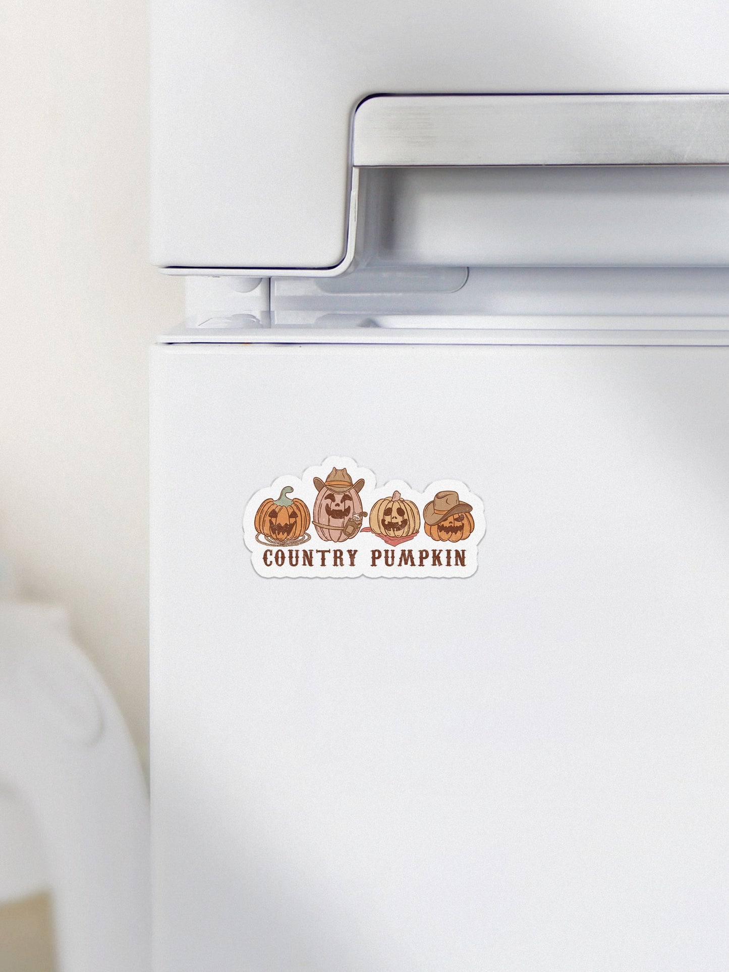 Country Pumpkin Howdy Western Halloween Magnet