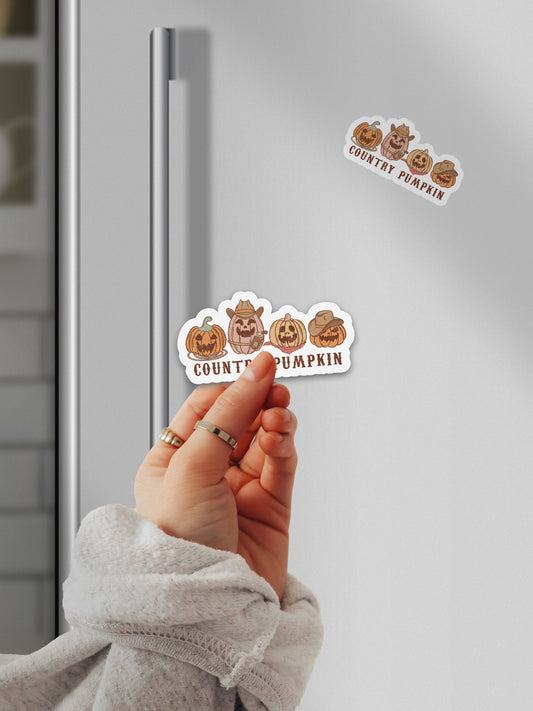 Country Pumpkin Howdy Western Halloween Magnet