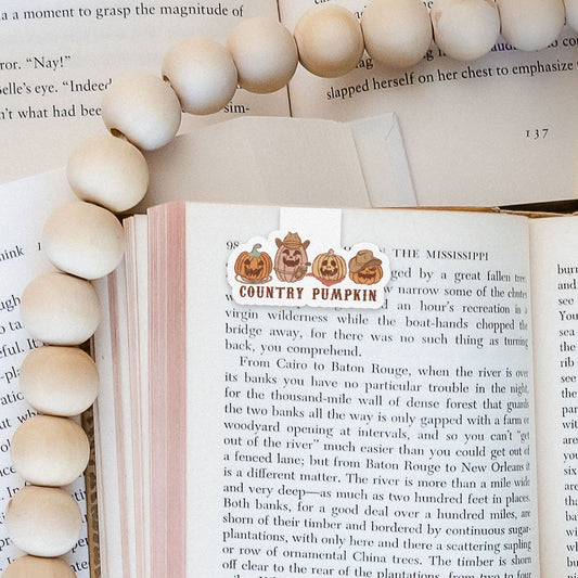 Country Pumpkin Howdy Western Halloween Magnetic Bookmark