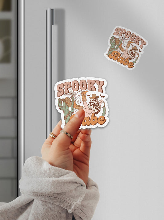Spooky Babe Howdy Western Halloween Magnet