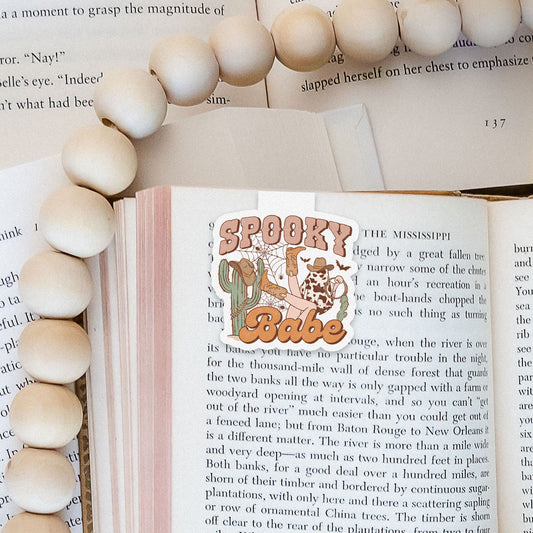 Spooky Babe Howdy Western Halloween Magnetic Bookmark