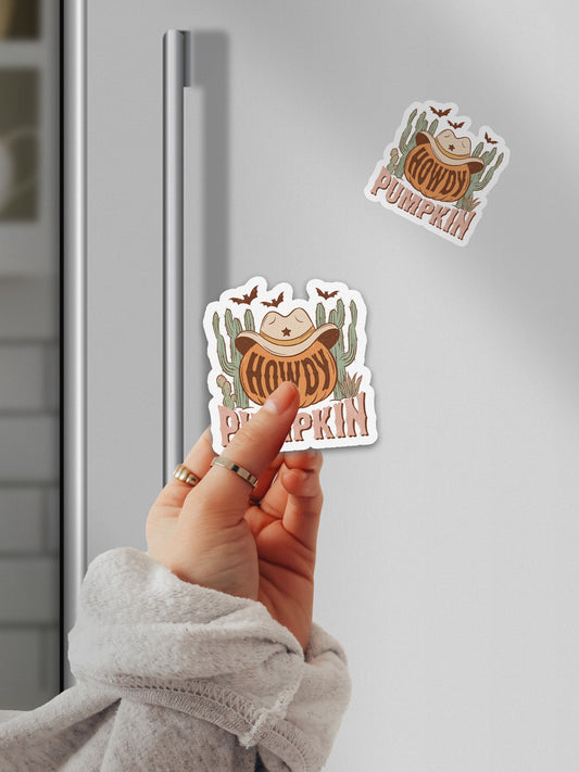 Howdy Pumpkin Howdy Western Halloween Magnet