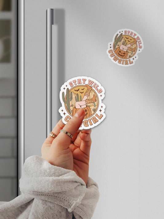 Stay Wild Cowgirl Howdy Western Halloween Magnet