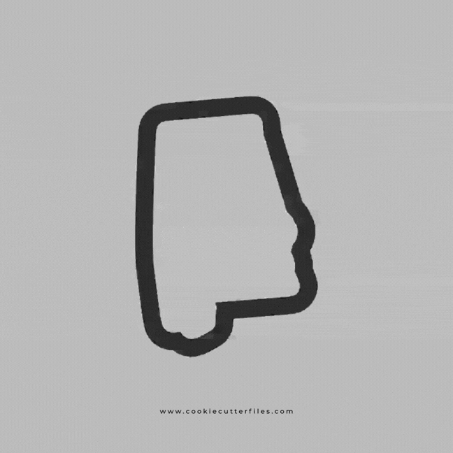 Alabama State Basic Cookie Cutter STL Files Cookie Cutter Files