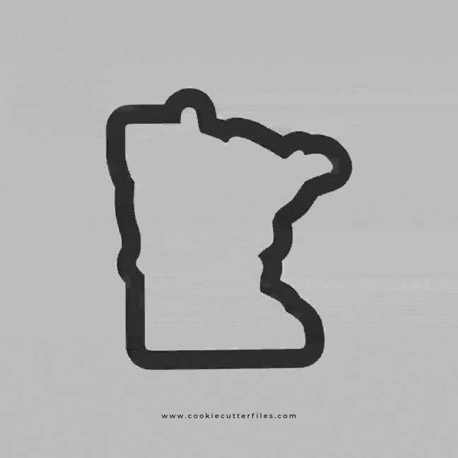 Minnesota State Set Basic Cookie Cutter STL Files Cookie Cutter Files