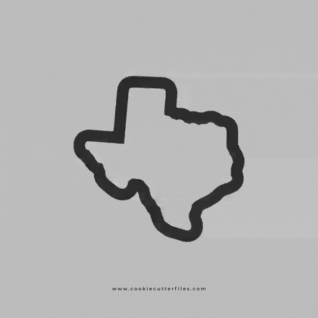 Texas State Basic Cookie Cutter STL Files Cookie Cutter Files