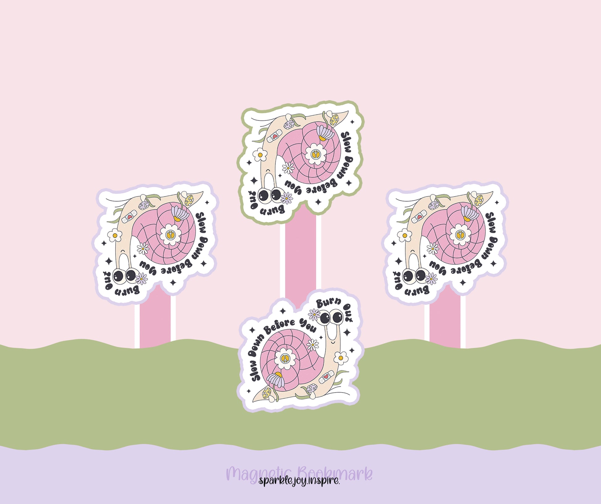 Slow Down Before You Burn Out Mental Health Magnetic Bookmark Paper Craft Printable