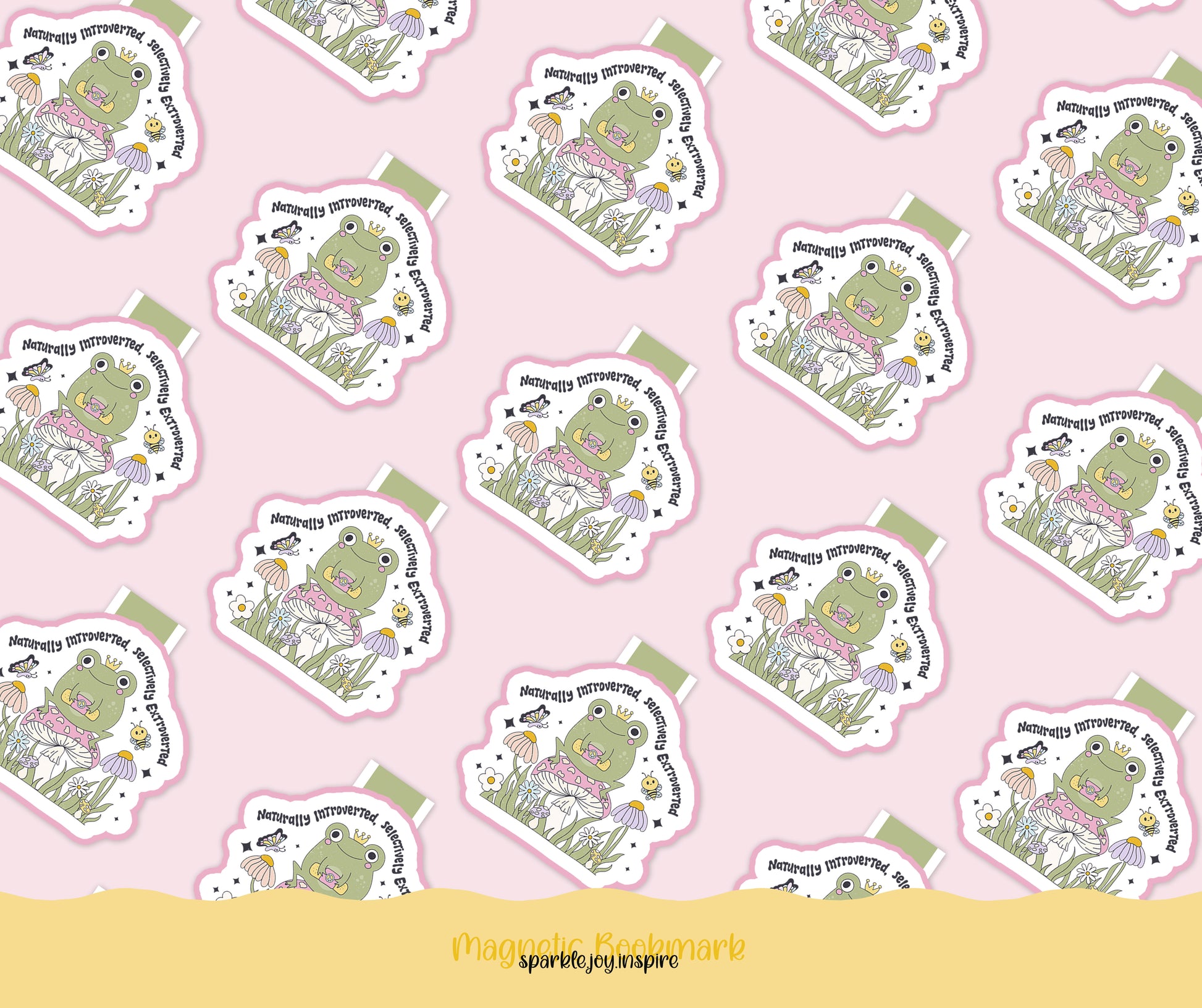 Naturally Introverted Selectively Extroverted Mental Health Magnetic Bookmark Paper Craft Printable