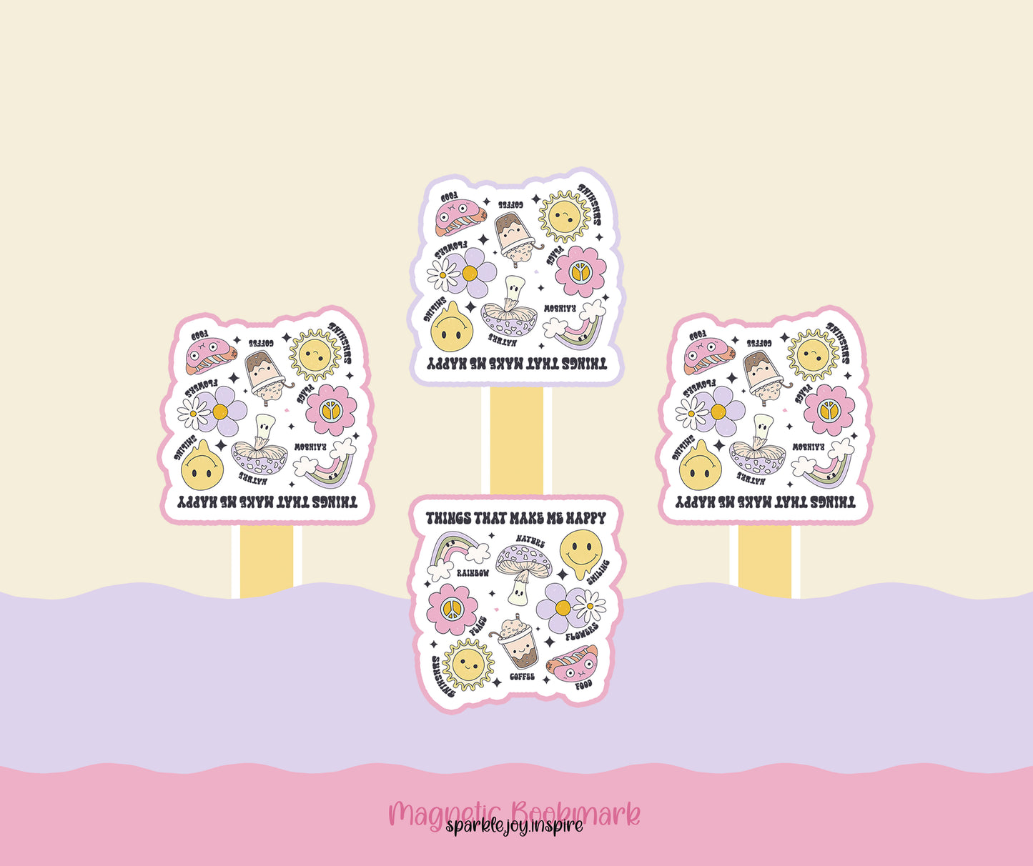 Things That Make Me Happy Mental Health Magnetic Bookmark Paper Craft Printable