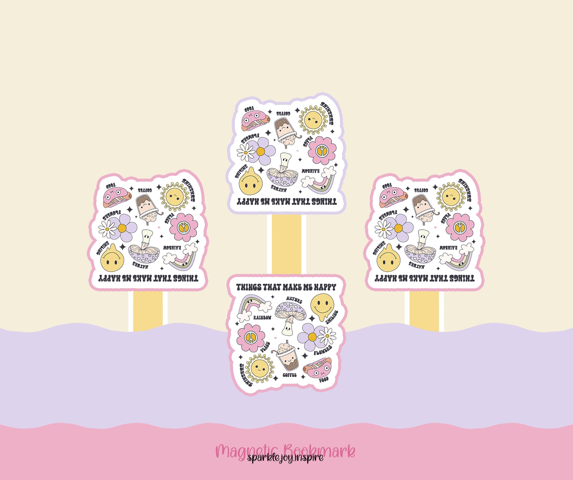Things That Make Me Happy Mental Health Magnetic Bookmark Paper Craft Printable