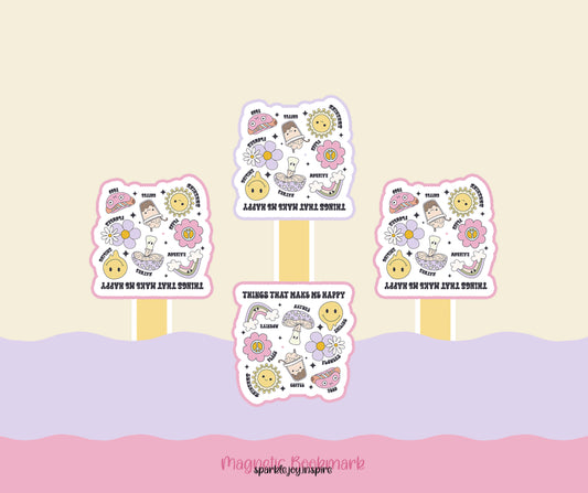 Things That Make Me Happy Mental Health Magnetic Bookmark Paper Craft Printable