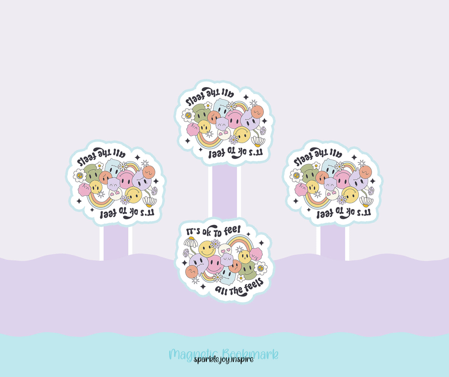 It's Okay To Feel All The Feels Mental Health Magnetic Bookmark Paper Craft Printable