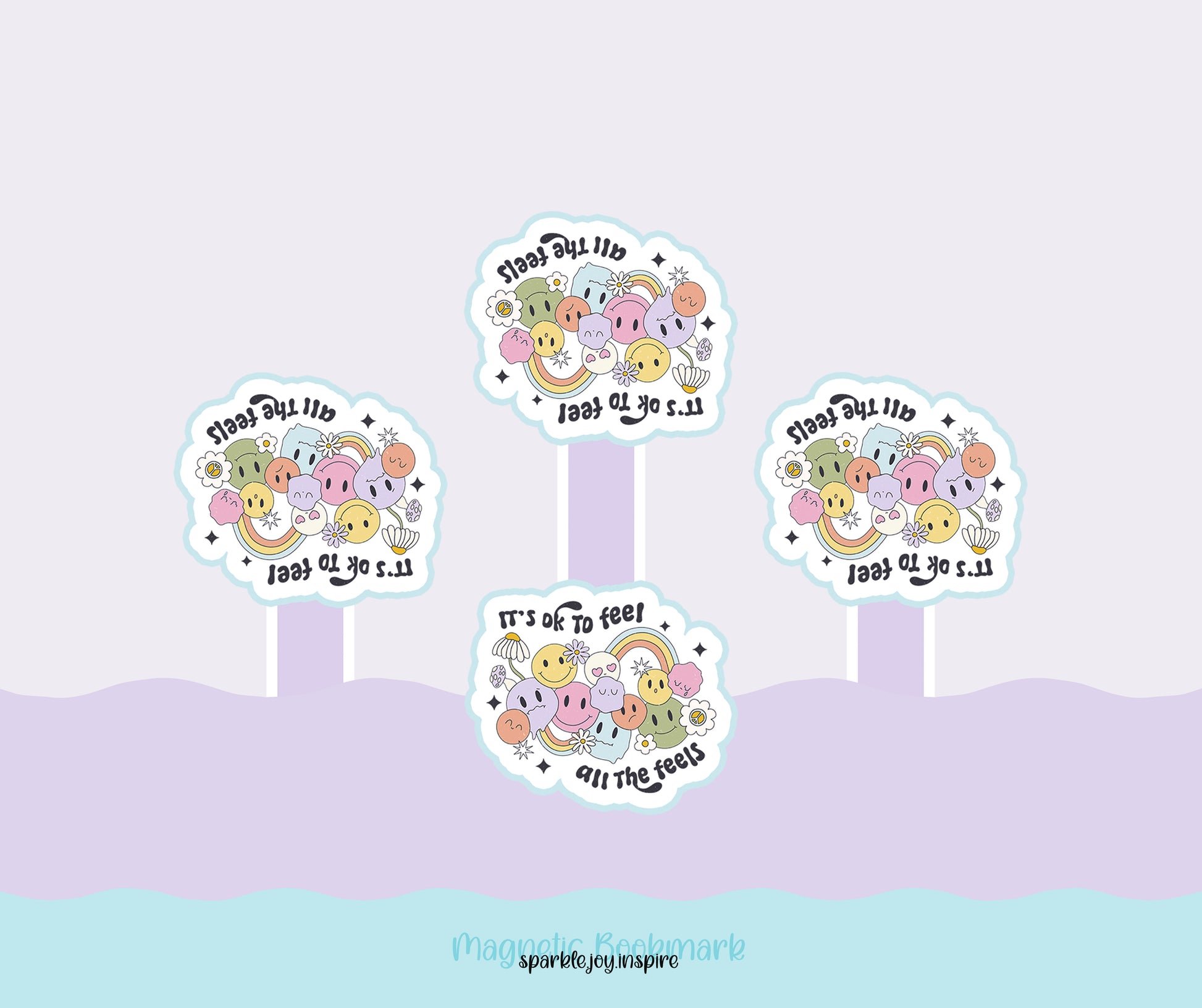 It's Okay To Feel All The Feels Mental Health Magnetic Bookmark Paper Craft Printable