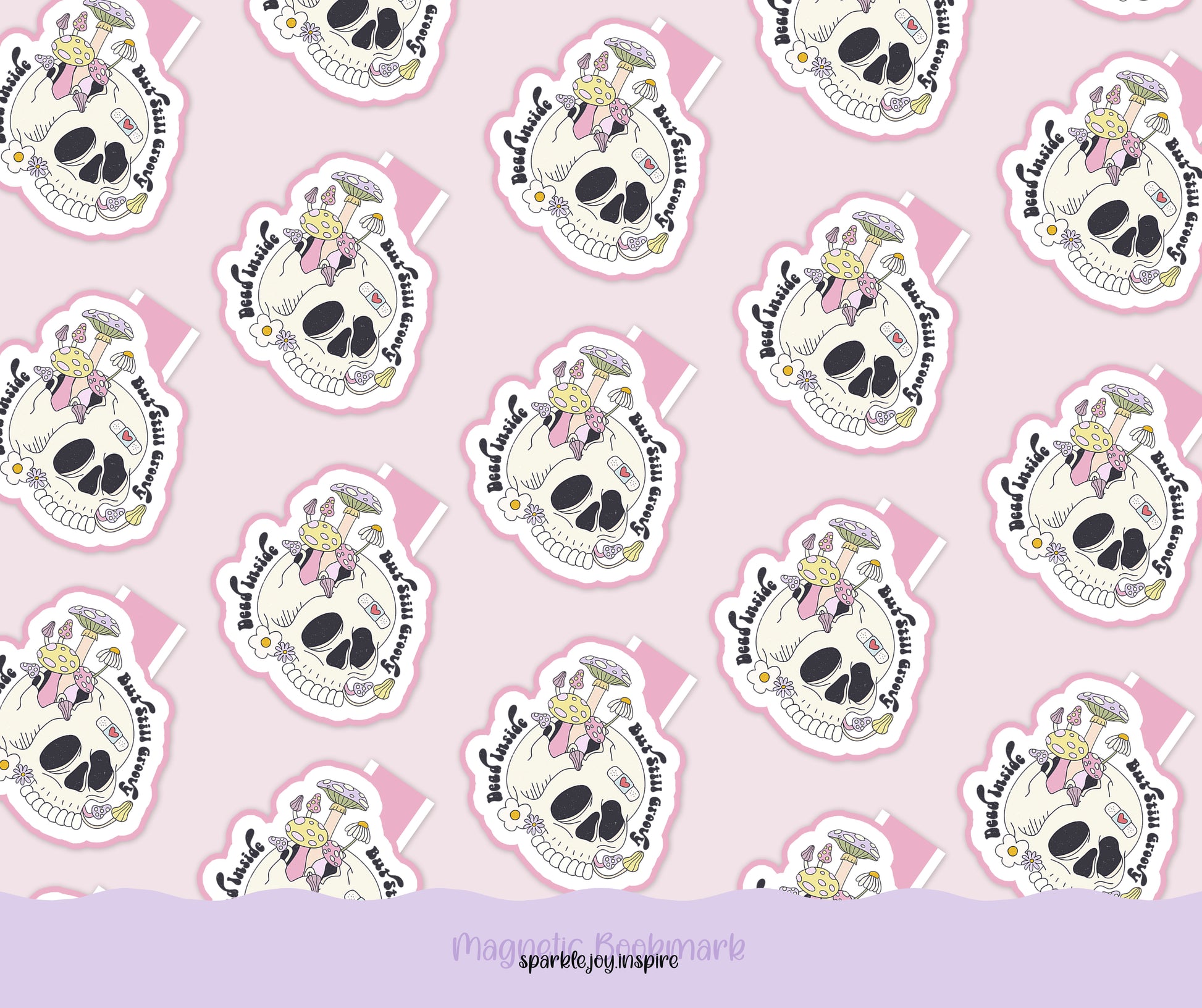 Dead Inside But Still Groovy Mental Health Magnetic Bookmark Paper Craft Printable