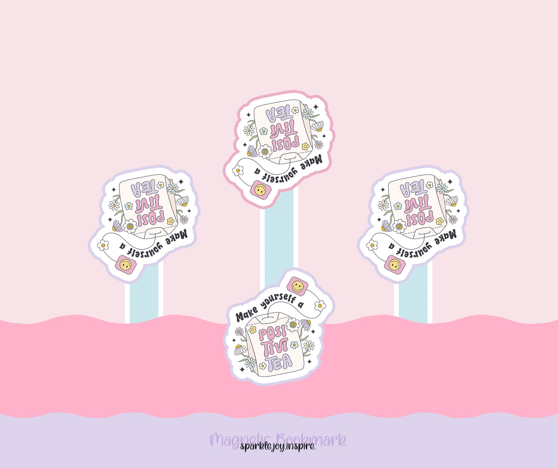 Make Yourself A Positivi-Tea Mental Health Magnetic Bookmark Paper Craft Printable