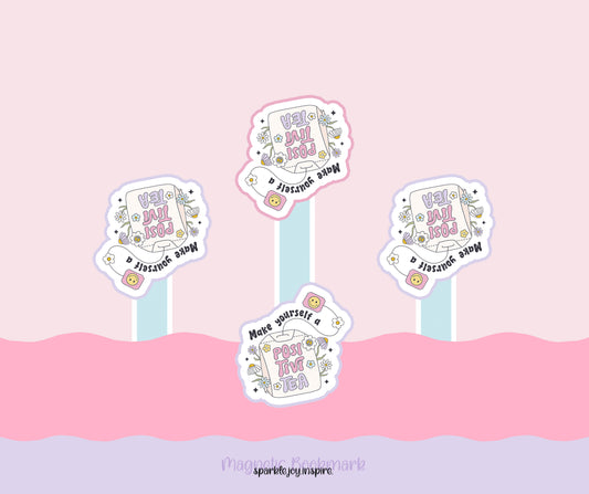 Make Yourself A Positivi-Tea Mental Health Magnetic Bookmark Paper Craft Printable