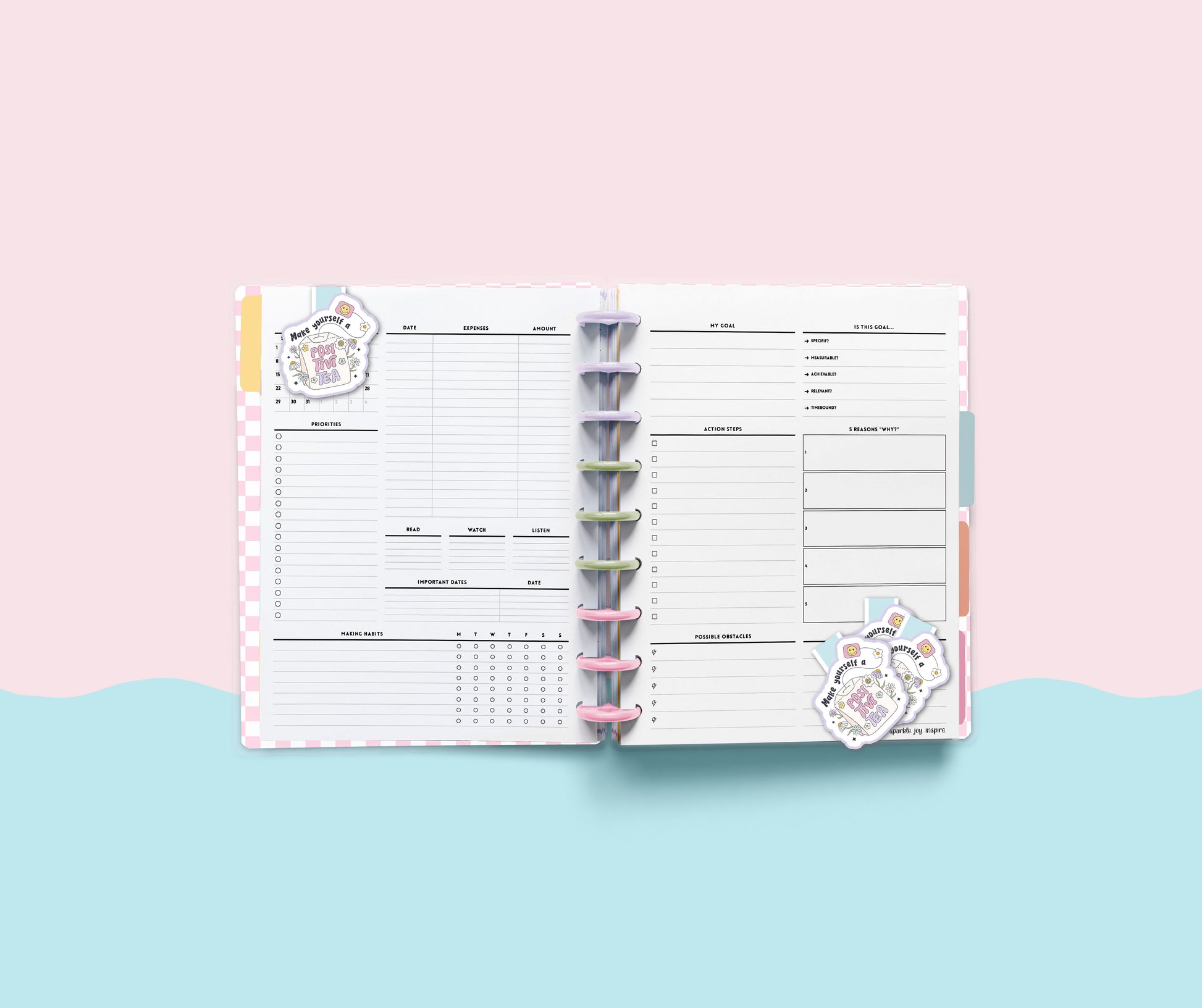Make Yourself A Positivi-Tea Mental Health Magnetic Bookmark Paper Craft Printable