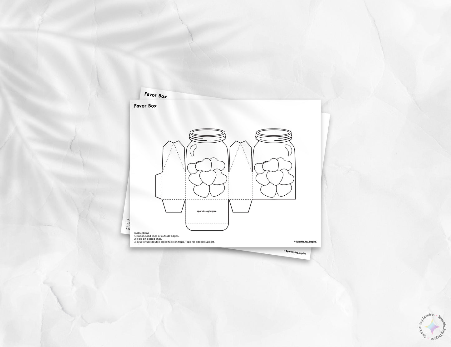 Jar Of Hearts Color Me Valentine Favor Box Paper Craft Printable Paper Crafts