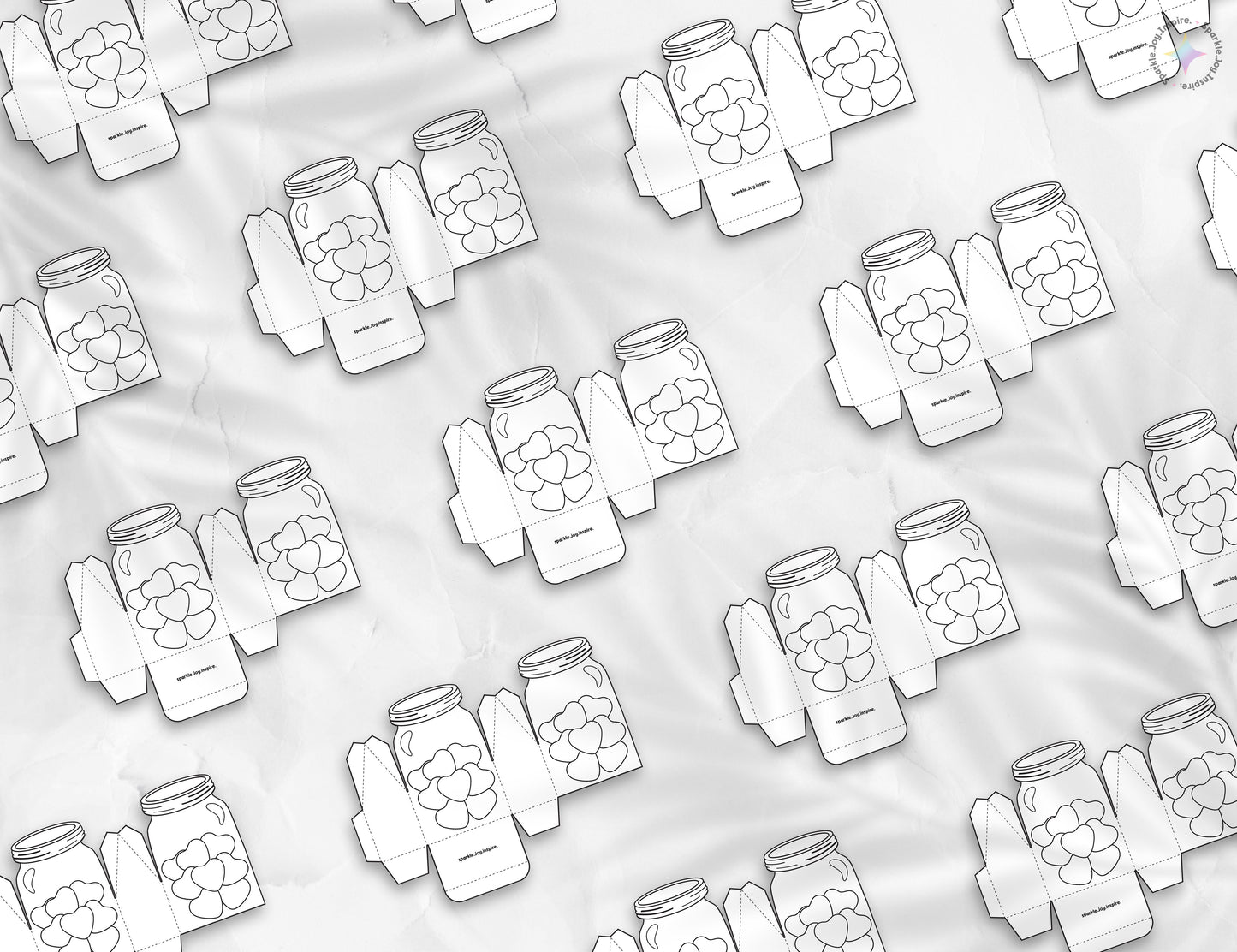 Jar Of Hearts Color Me Valentine Favor Box Paper Craft Printable Paper Crafts