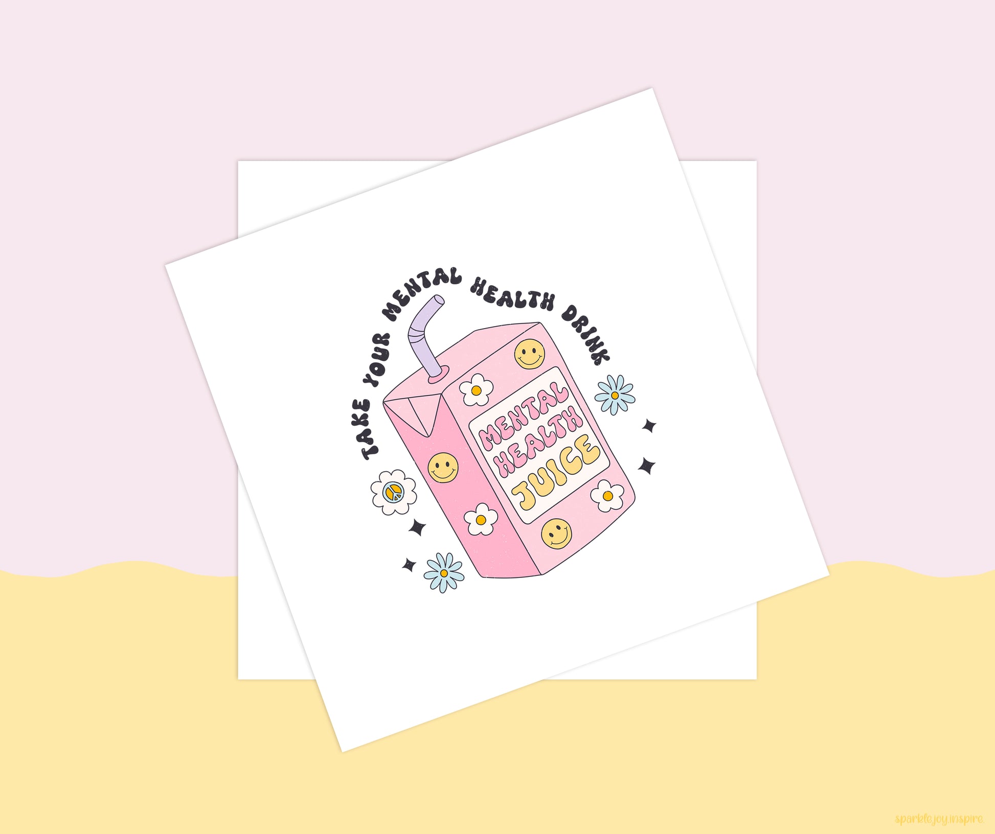Take Your Mental Health Drink Mental Health Sublimation Transfer Print