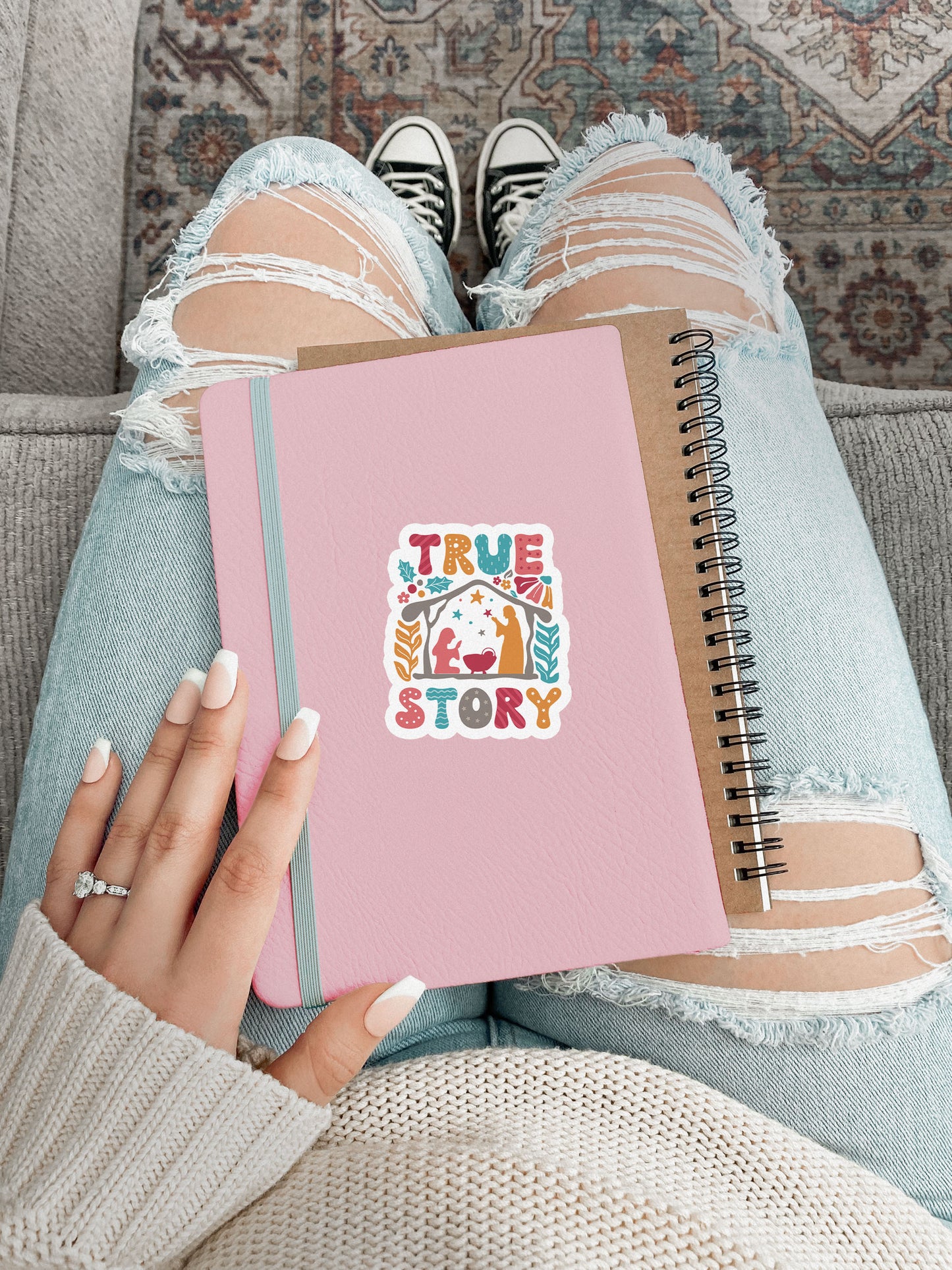 True Story Nativity Boho Christmas Christian Jesus Sticker