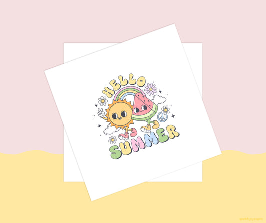 Hello Summer Groovy Summer Sublimation Transfer Print