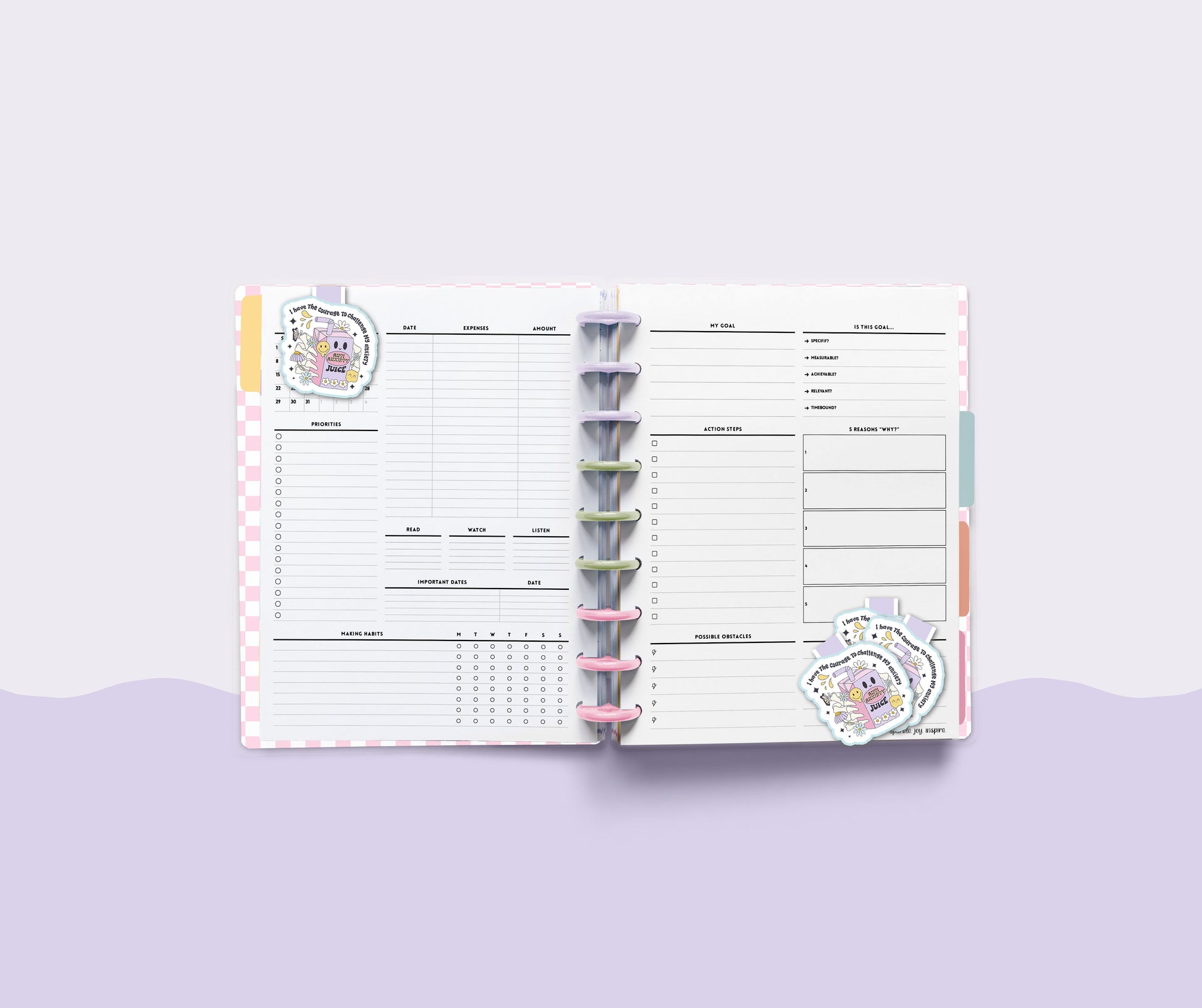 Anti Anxiety Juice Mental Health Magnetic Bookmark Paper Craft Printable