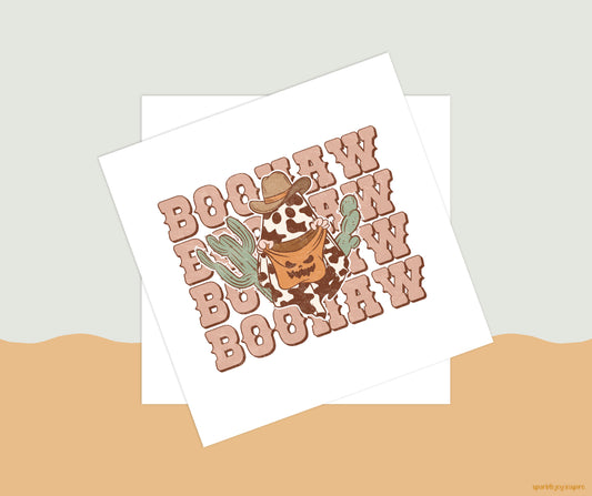 Boohaw Stacked Howday Western Halloween Sublimation Transfer Print