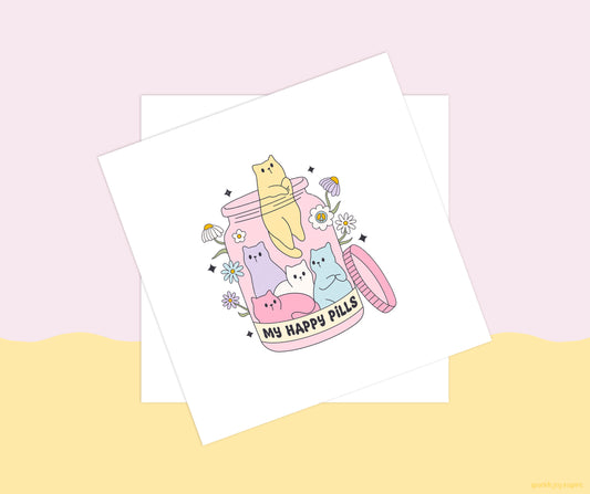 My Happy Pills Mental Health Sublimation Transfer Print