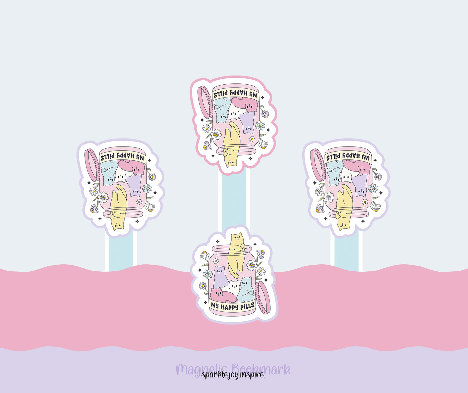 My Happy Pills Mental Health Magnetic Bookmark Paper Craft Printable