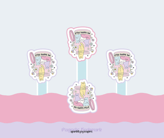 My Happy Pills Mental Health Magnetic Bookmark Paper Craft Printable