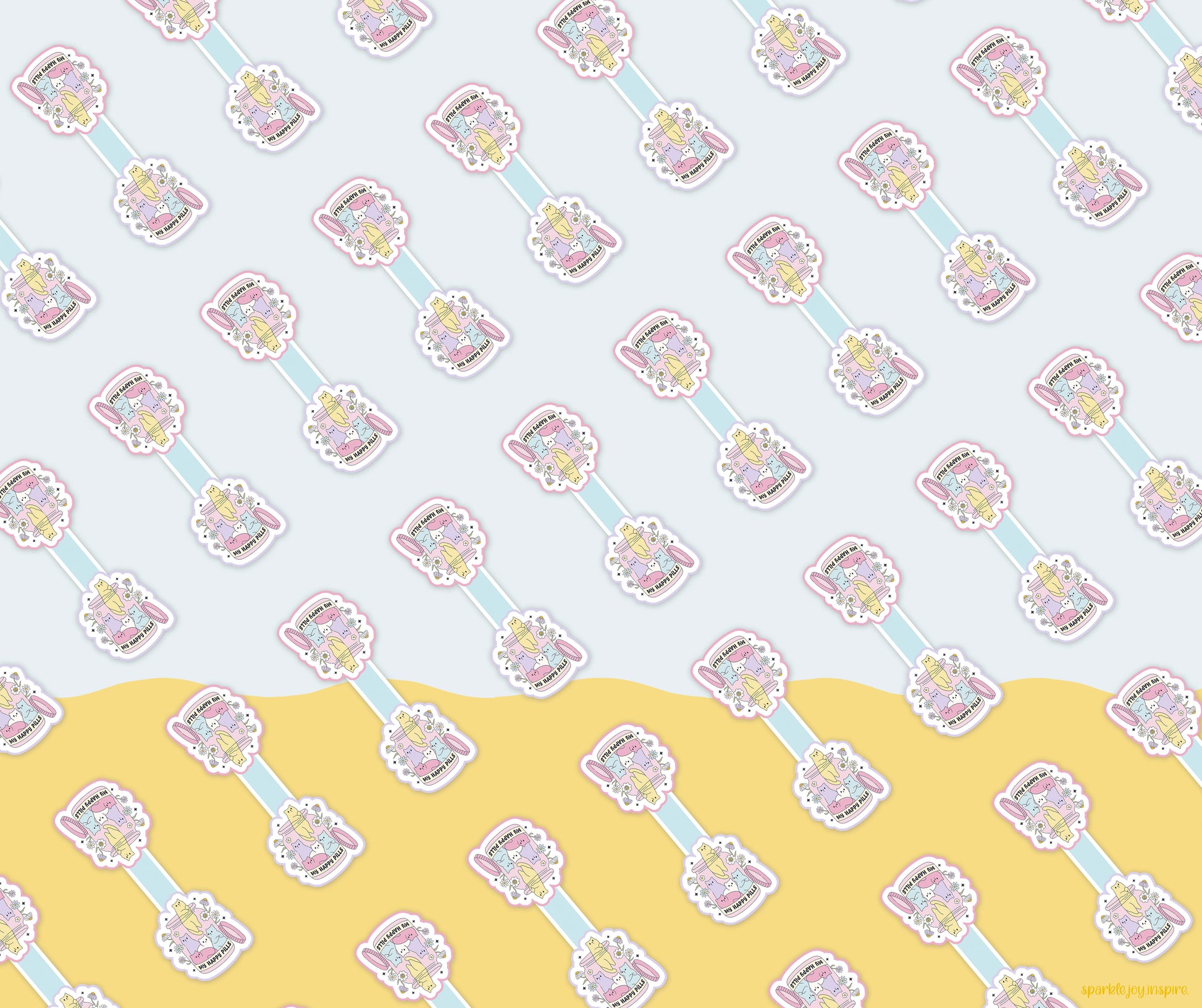 My Happy Pills Mental Health Magnetic Bookmark Paper Craft Printable