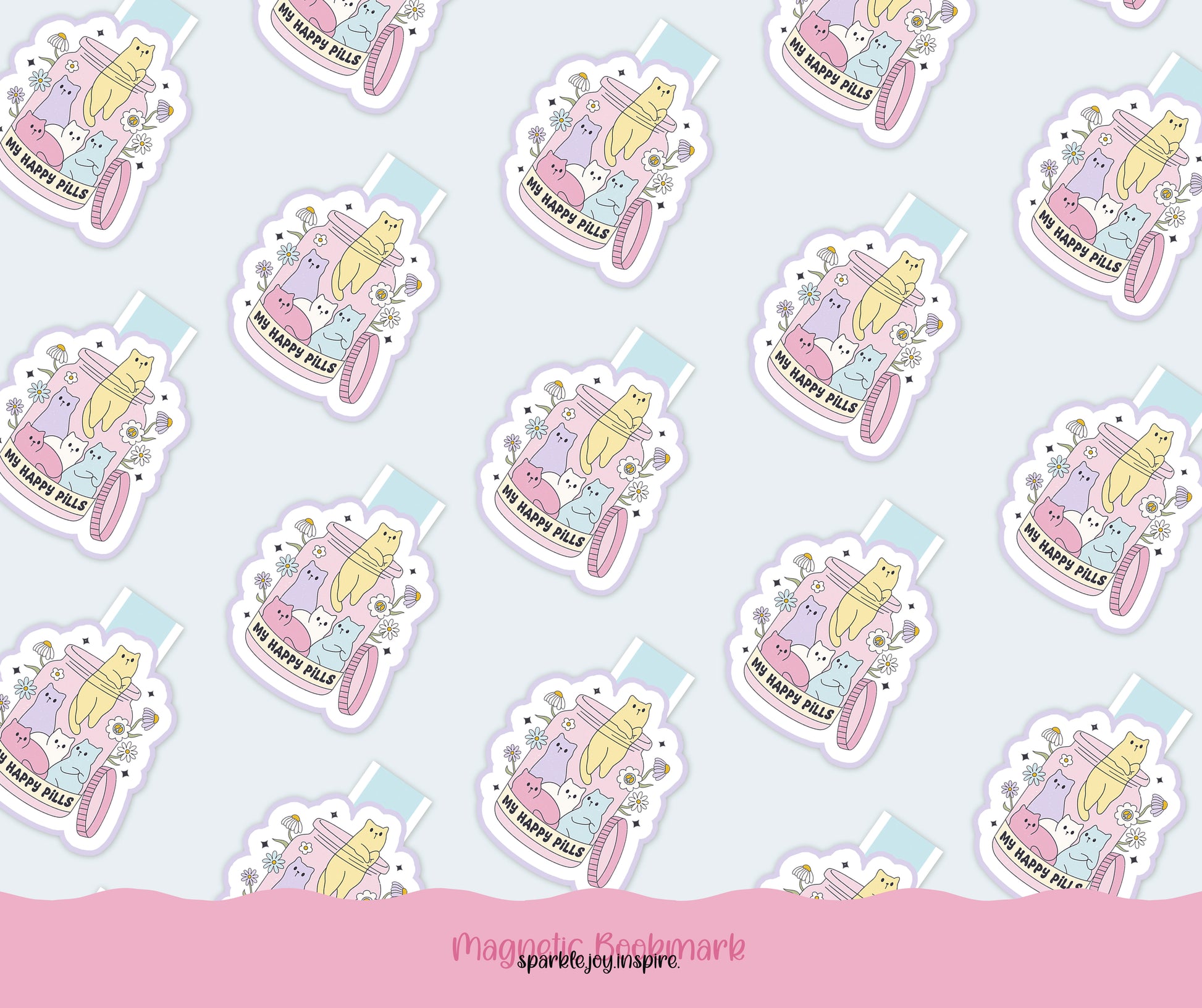 My Happy Pills Mental Health Magnetic Bookmark Paper Craft Printable