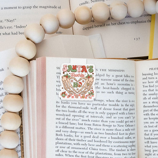 Santa's Favorite Ho Groovy Red Christmas Magnetic Bookmark