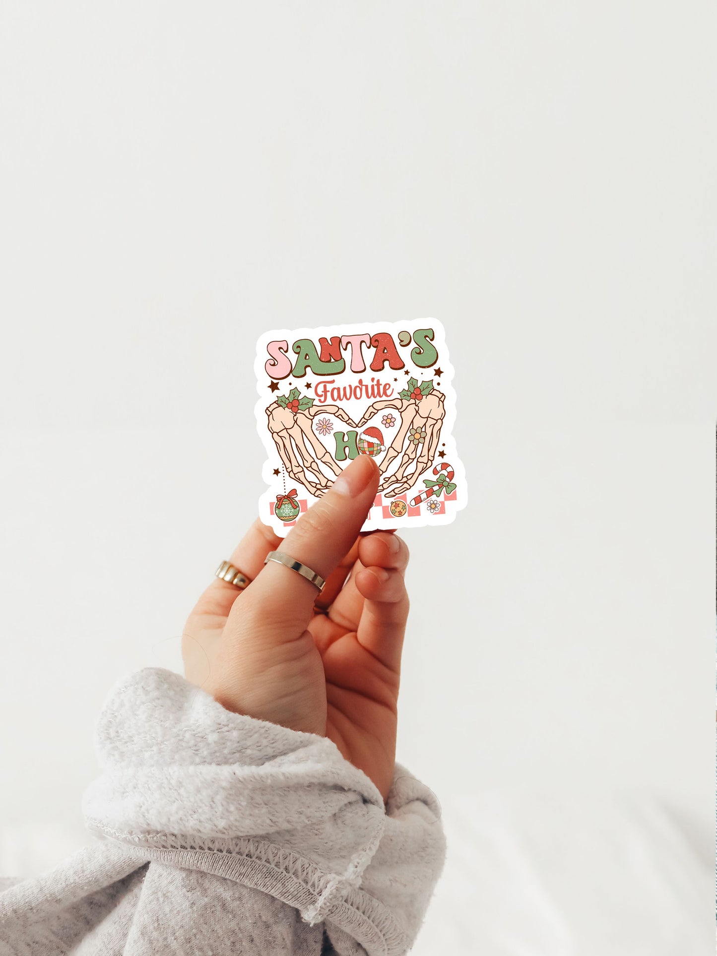 Santa's Favorite Ho Groovy Red Christmas Sticker