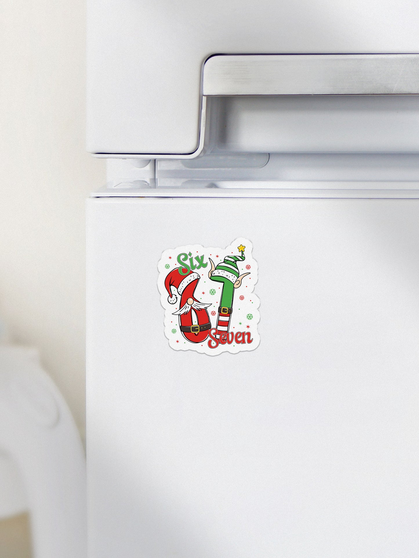 Santa Elf 67 Cartoon Christmas Funny Six Seven Magnet