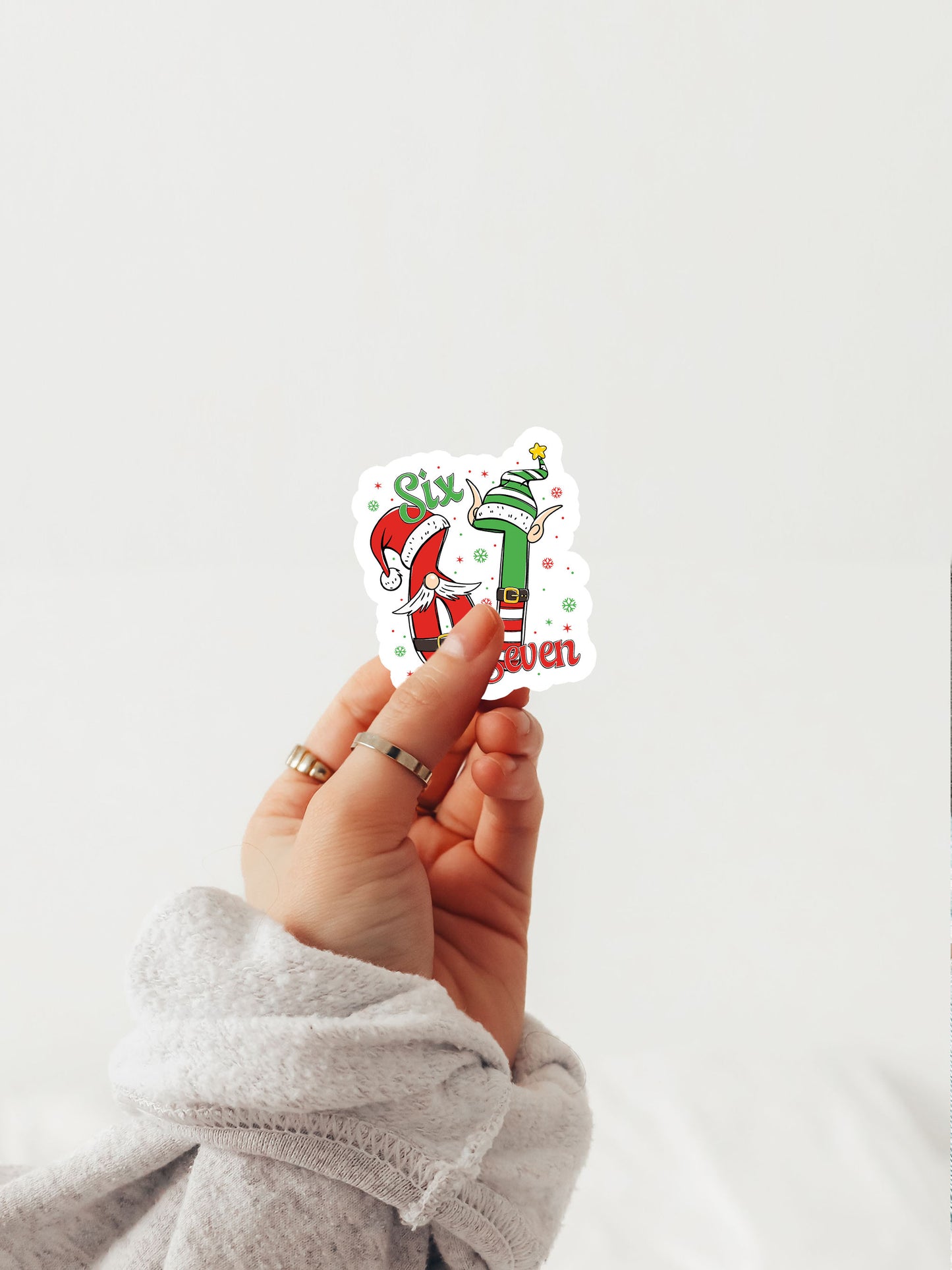 Santa Elf 67 Cartoon Christmas Funny Six Seven Sticker